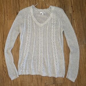 sonoma goods for life Women's Size PXS Grey Long Sleeve Knit Sweater Pullover I